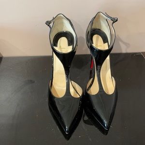 Christian Louboutin Black J String Patent Size 42